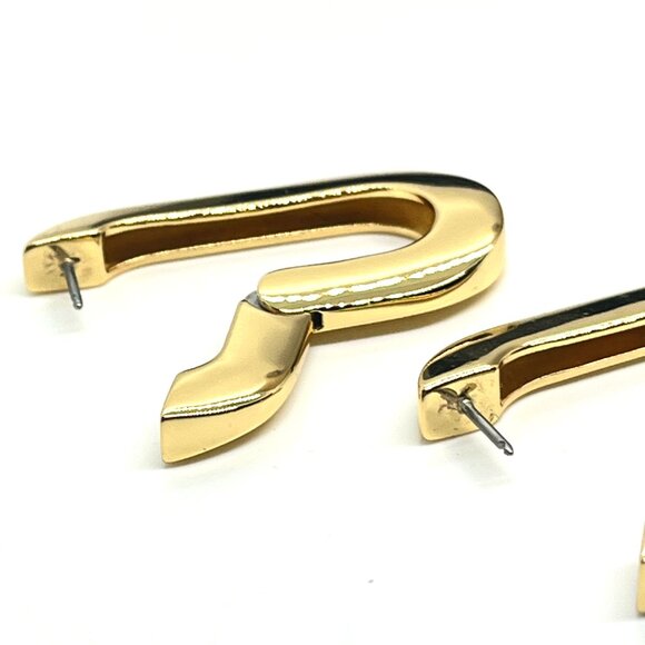 JENNY BIRD MEGA U-LINK EARRINGS Gold Modern Chunky Hoop Statement Sculptural - Picture 15 of 15